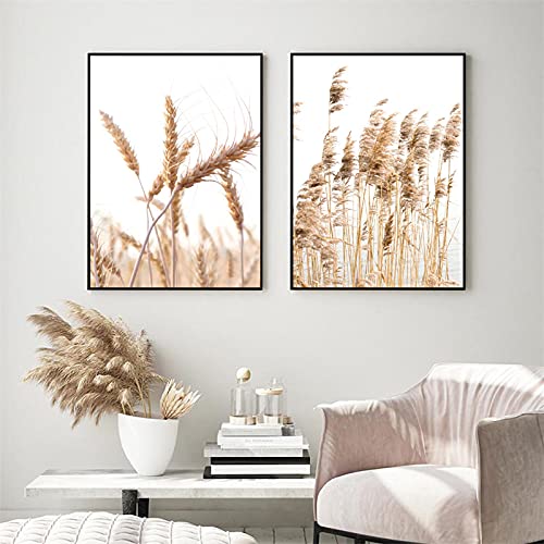 Art herbe fleur plante affiche automne en toile premium style nordique moderne