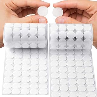 ZAWTR Hook and Loop Dots Self Adhesive 20mm, 500 Pcs Sticky Back Coins Double Sided Strong Sticky Hook and Loop Tapes, Waterproof DIY Stickers Crafts Dots Round Pads for Home School Office (White)