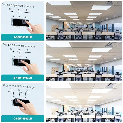 Image of 24-Pack 2x4 LED Flat Panel Light Drop Ceiling Fixture, 3CCT Selectable (3000K /4000K /5000K) & 50W 40W 30W Switchable, 0-10V Dimmable, 100-277Vac, ETL & DLC