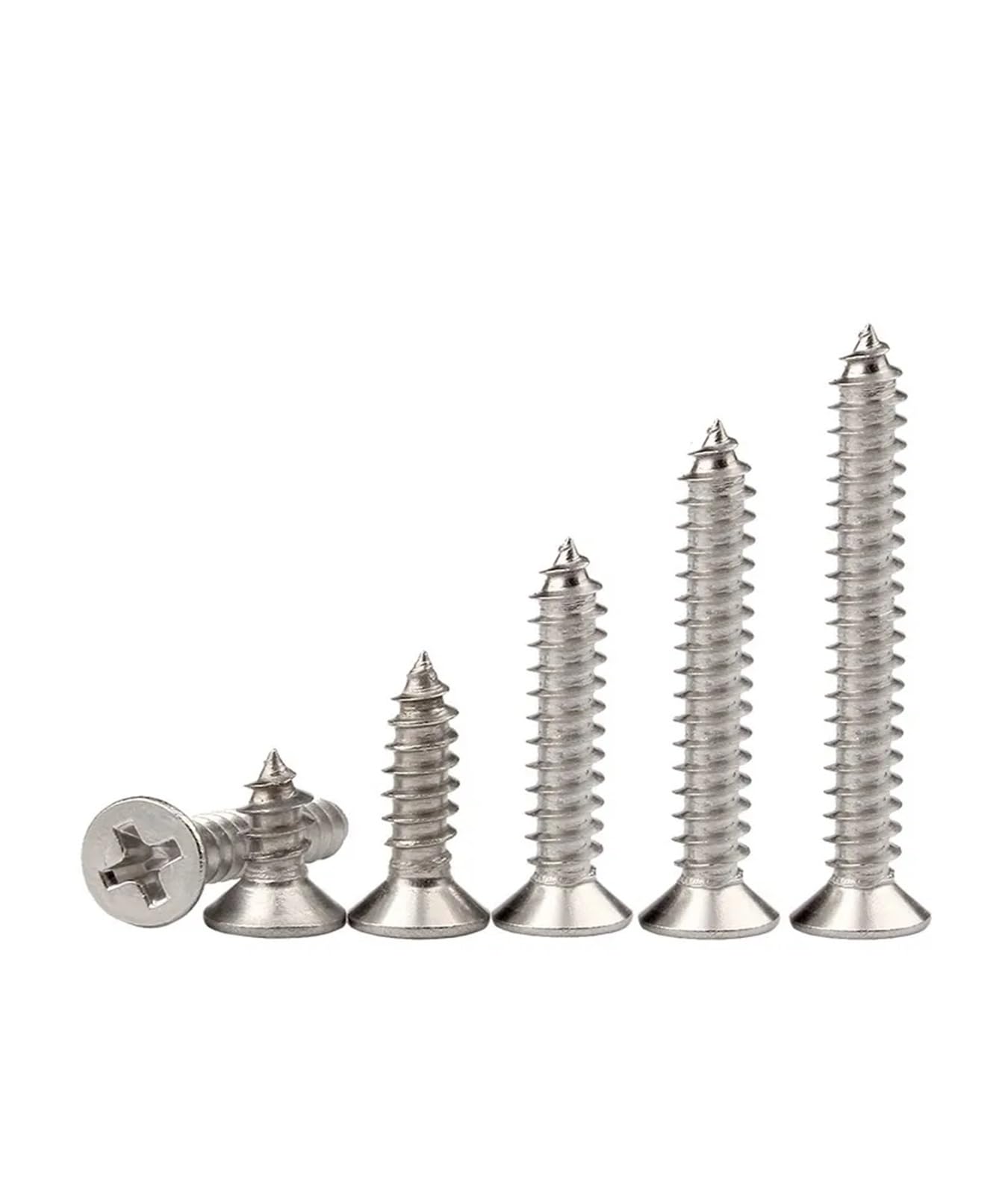 Viti Viti autofilettanti vite in acciaio inox Viti autofilettanti a testa piatta con intaglio a croce M1.5 M1.8 M2.3 Bulloni for macchine in acciaio inossidabile 304 3 4 5 6 8 10 12 16 20 mm(M2.3x16mm