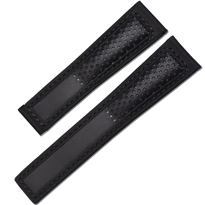 Bracelet montre cuir 22mm VOLINE anti-usure boucle acier