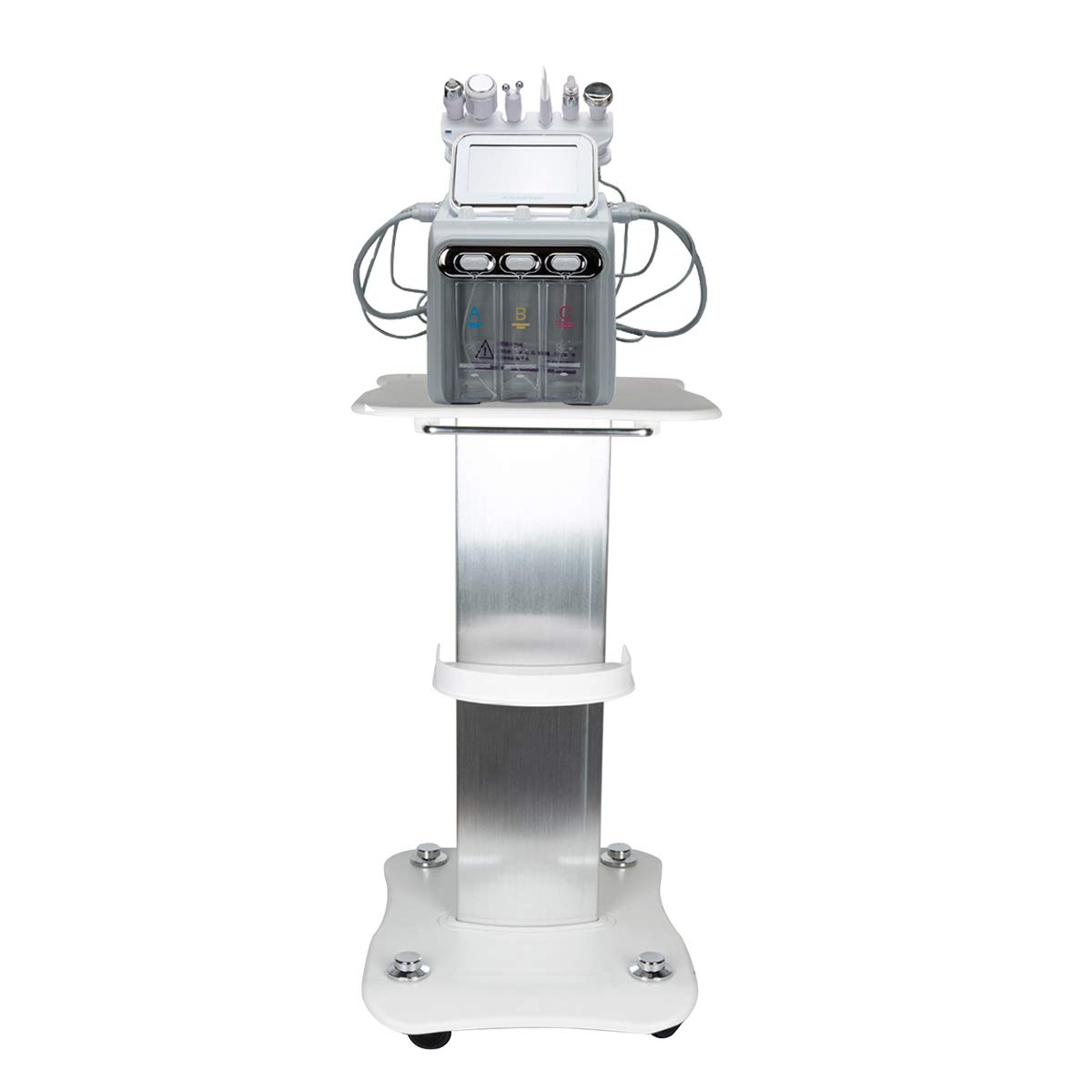 WUPYI Beauty Cart,Salon Roller Trolley Cart Stand Beauty Instrument Tray Rolling Cart with 360°Rotation Wheel,Load 88lbs,Aluminum Alloy