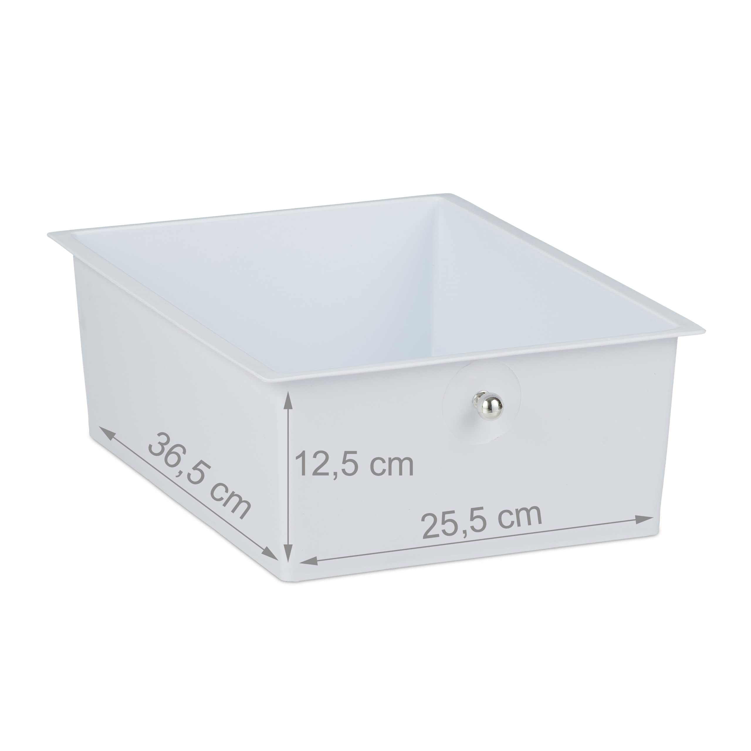 Relaxdays Carrito Auxiliar, 4 Cajones, Metal y Plástico, Carro con Ruedas para Baño, Cosméticos, 74 x 33 x 39 cm, Blanco