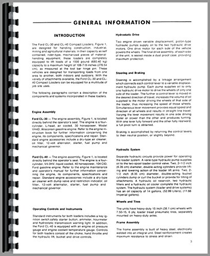 Ford CL40 Skid Steer Operators Manual      Unknown Binding