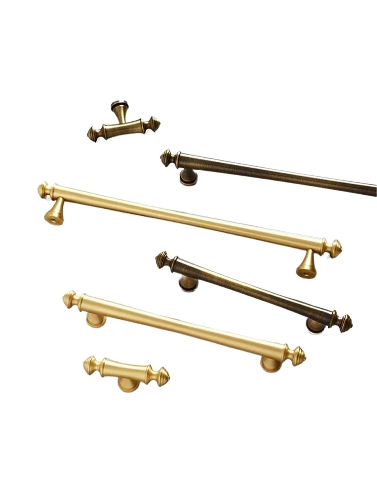 Gwyzax Pitch-Row-96Mm Ab Antique Cabinet Pulls Bronze T Bar Pulls For Kitchen Cabinets, 96-192Mm Hole Spacing Brass Handles