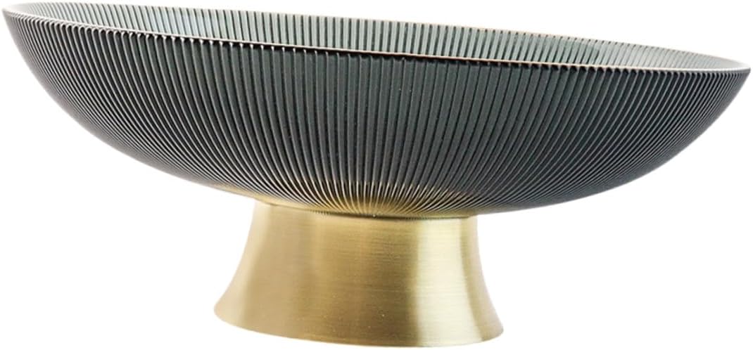 Tall Glass Fruit Bowl for Kitchen Counter, High Footed Snack Plate, Dried Fruit Holder Desktop Glass Dish for Home Dining and Living Room Use