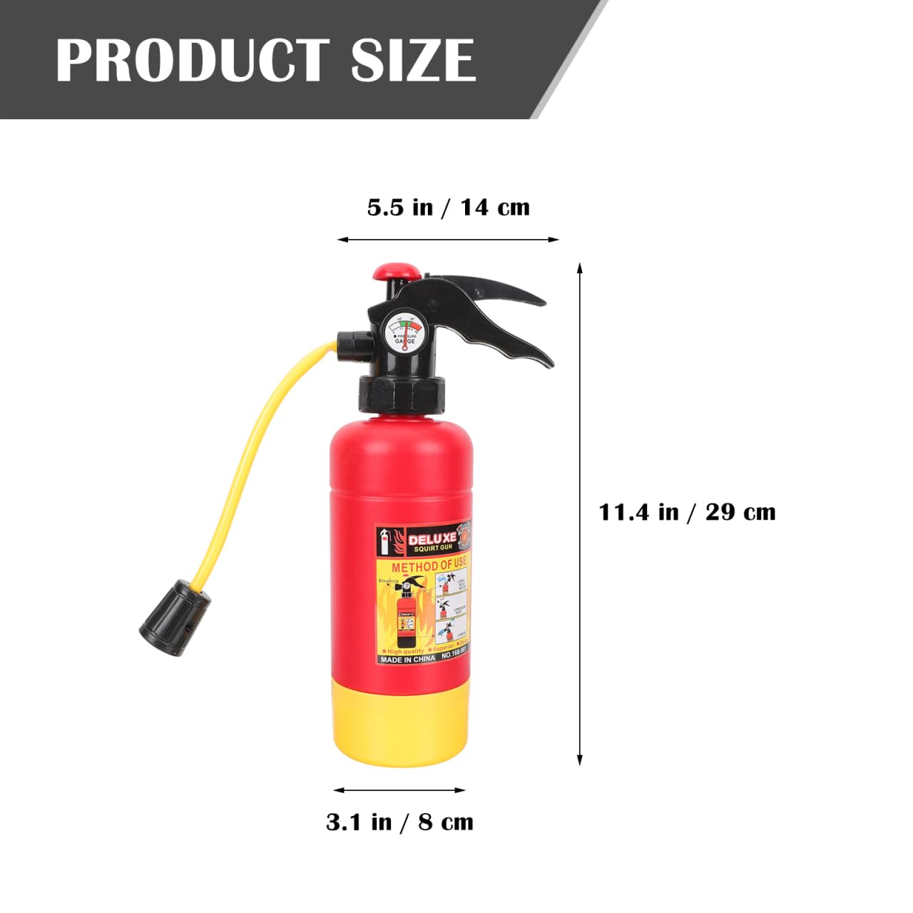 Hemoton Fire Extinguisher Funny Realistic Fireman Firefighter Extinguisher Squirters Toys for Kids Swimming Pool Summer Beach Water Fighting Play Cosplay Props