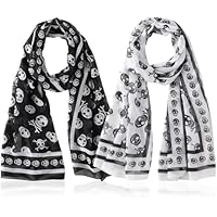 SAIIURV 2 Piezas Calavera Bufandas Pañuelos Cuello Mujer 150 x