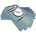 Bright Dream Placemats Washable Easy to Clean PVC Placemat for Kitchen Table Heat-resistand Woven Vinyl Hard Table Mats 12x18 inches Set of 6 (Blue)