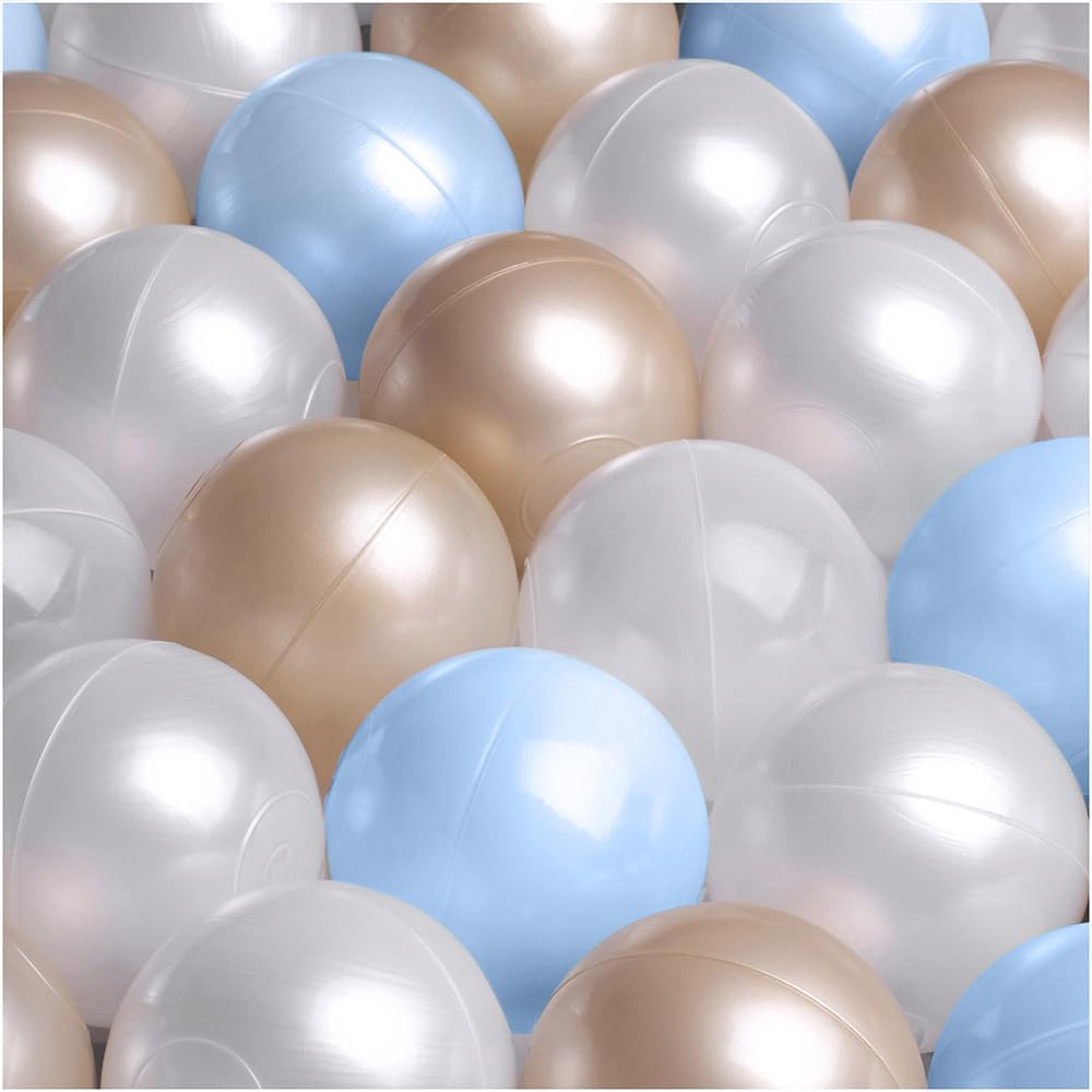 MISIOO Piscine à balles pour bébé 90 x 30 cm avec 200 balles de 6 cm de diamètre - Piscine à balles ronde pour enfant - Mousse souple - Housse amovible et lavable - Piscine de jeu d'intérieur pour