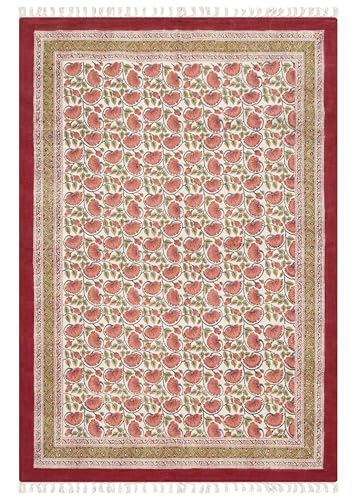 Kilim Handwoven Floral Cotton Runner for Indoor/Outdoor