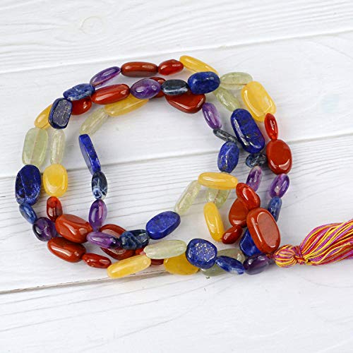 Image of Natural Oval Crystal Beads Mala Necklace Collection for Men & Women, Reiki Energized Gemstone Jewellery for Meditation, Mindful Living, Spiritual Decor & Everyday Fashion Styling