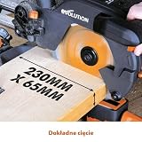 Evolution Power Tools Przesuwna ukośnica do cięć złożonych Plus R210SMS+ – w zestawie tarcza do różnych materiałów, tnie drewno, metal, plastik i inne, cięcie z nachyleniem i ukośne, 210 mm (230 V)