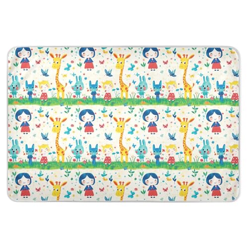 Giraffe Cartoon Cute Girl Bed Underpads Water Resistant Bed Wetting Pads Leakproof Quick Drying Cradle for Baby Boys Girls , 52