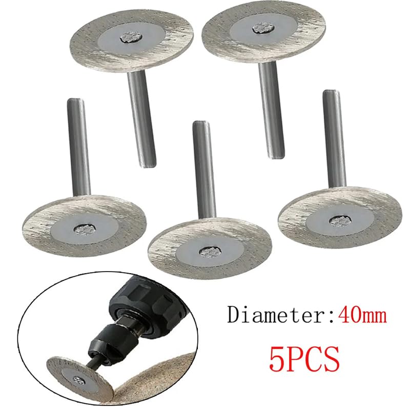LYVQZPWLRDiamentowa płyta cięcia, 5 szt. ostrzy tnących 40 mm tarcza z trzpieniem 6 mm tarcze tnące do pił tarczowych diamentowe tarcze turbo granit marmur narzędzia do cięcia kamienia