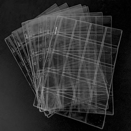 Image of 200 Pocket Coin Binder Pages 1.77 inch Collection Album Holder 10 Pcs | OSOPOLA Acidfree PVC 45x45mm Pockets Fit Coins With A Diameter Below 40mm 10 Binder Sheets 20 Pockets /Sheet CS03220