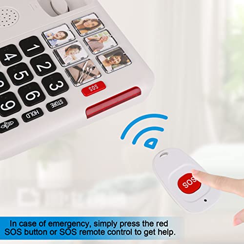 Sangyn Big Button Landline Phone For Seniors With Sos Function And Photo Memory Corded Home Telephone With One-Touch Dialing And Adjustable Volume For Visually And Hearing Impaired #TOP3