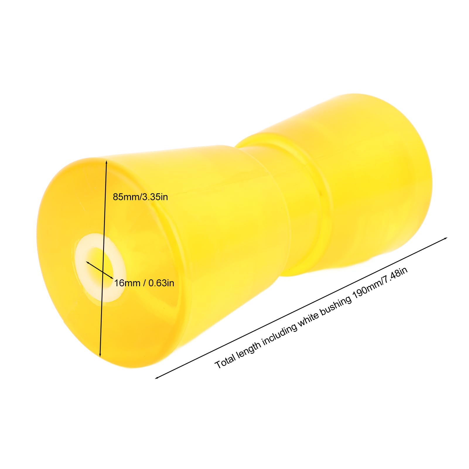 Rolka przyczepy 190x85x16mm / 7,48x3,35x0,63 cala Żółta rolka dziobowa łodzi z PVC do jachtu Ponton gumowy