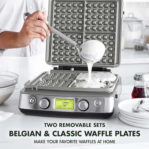 image for GreenPan Elite 4-Square Belgian & Classic Waffle Maker,Healthy Ceramic