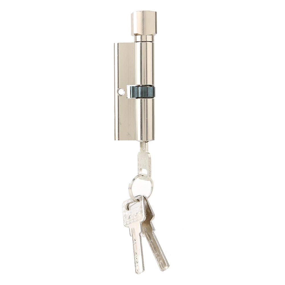 Door Lock Cylinder, Durable Aluminum Alloy Stable Door Key Cylinder 70mm Wear-Resistant Multi-Directional Lock for Office and Home