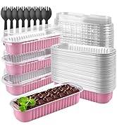 Tikxlafe Mini assadeira retangular de 192.8 g com tampa, mini molde de bolo pacote com 50, mini ba...