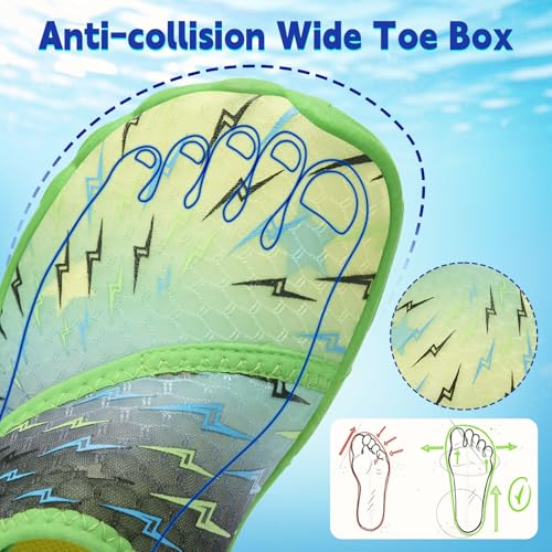 Image of Kids Water Shoes Boys Girls - Wide Toe Box Quick Dry Barefoot Shoes Breathable Non Slip Aqua Athletic Sneakers for Swim Beach Pool Kayak Hiking Sand Walking Travel Essentials (Little Kid /Big Kid)