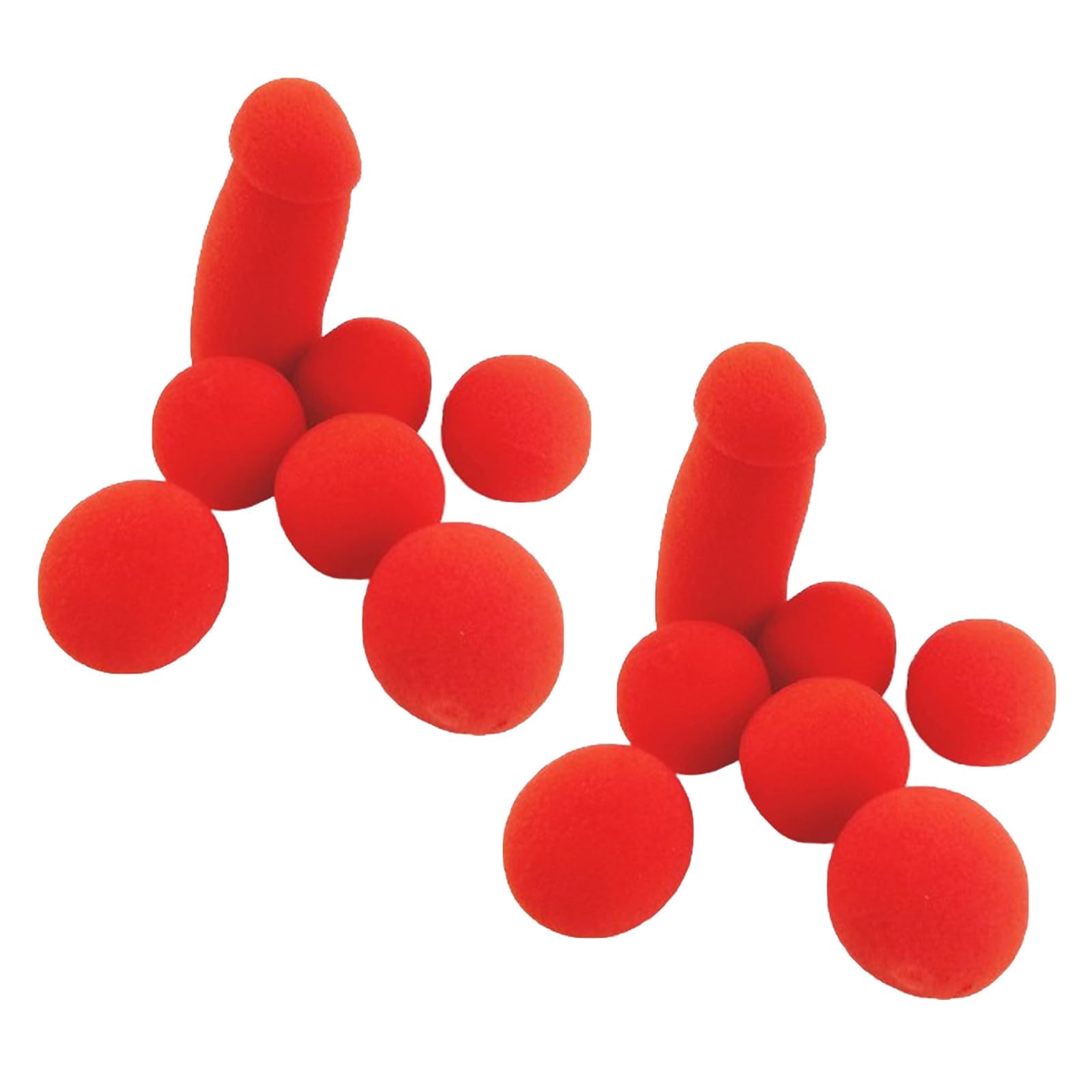 Spugna a forma di banana con 4 palline di spugna rosse, divertenti accessori magici da palcoscenico, gadget scherzosi che stimolano l'immaginazione, per commedia, strada e principianti. ,2pcs