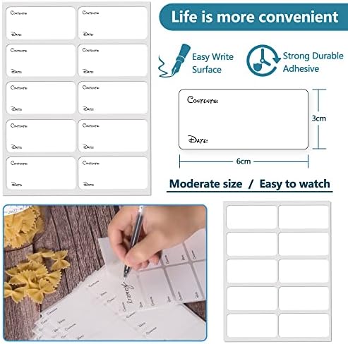 200 x Freezer Labels Easy Peel Off (Printed & Blank) - Frozen Food Freezer Labels Leave No Sticky Residue After Use - Perfectly Sized (6 x 3cm) Easy to Write Surface with Any Pen by ARMIZ