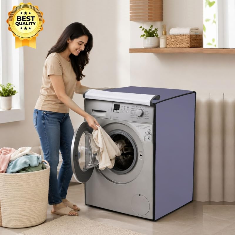 Image of Nitasha Front load Waterproof Washing machine cover Compatible for Samsung 9 Kg Fully Automatic with AI Control, T Series WW90T604DLN /TL (Grey Colour)
