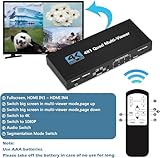 HDMI Multiviewer Switch 4x1 4K Seamless Switcher 4 in 1 Out with IR Remote Control, Support 4K Full HD and 5 Display Modes for Gaming Consoles Security Camera PS4 PC to TV Monitor - Image 4