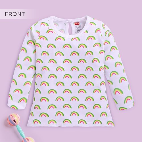 Image of LuvLap Baby Girls 100% Cotton Full Sleeve Girls Top, Pack of 02