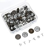Shappy 50 Sets Metal Jeans Buttons Denim Replacement Buttons Tack Snap Buttons with Rivets and Storage Box for Jackets Jeans, Bronze and Silver