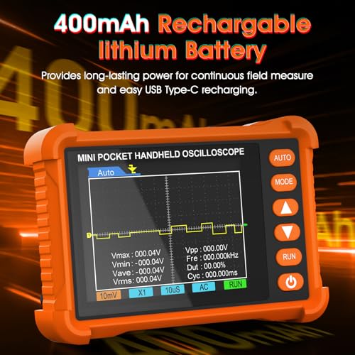 Image of Digital Oscilloscope 500 kHz, Compact Handheld Design, 2.8 inch LCD Display, AUTO /Normal /Single Trigger Modes, ±400V Input (X10), for Circuit Debugging & DIY Electronics