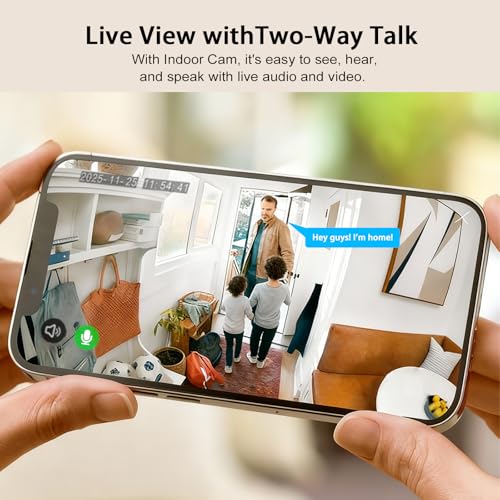 Image of 1080P Indoor Security Camera for Home Security, Dog Camera w /Motion Detection, Human Tracking, Plug-in Wired, 24 /7 Recording, 2-Way Audio Siren, Night Vision, Cloud & SD Card Storage
