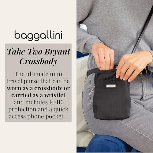 Baggallini Take Two Rfid-5x7.25" Lightweight Small Phone Wallet Crossbody Bag-Nylon Travel Purse3
