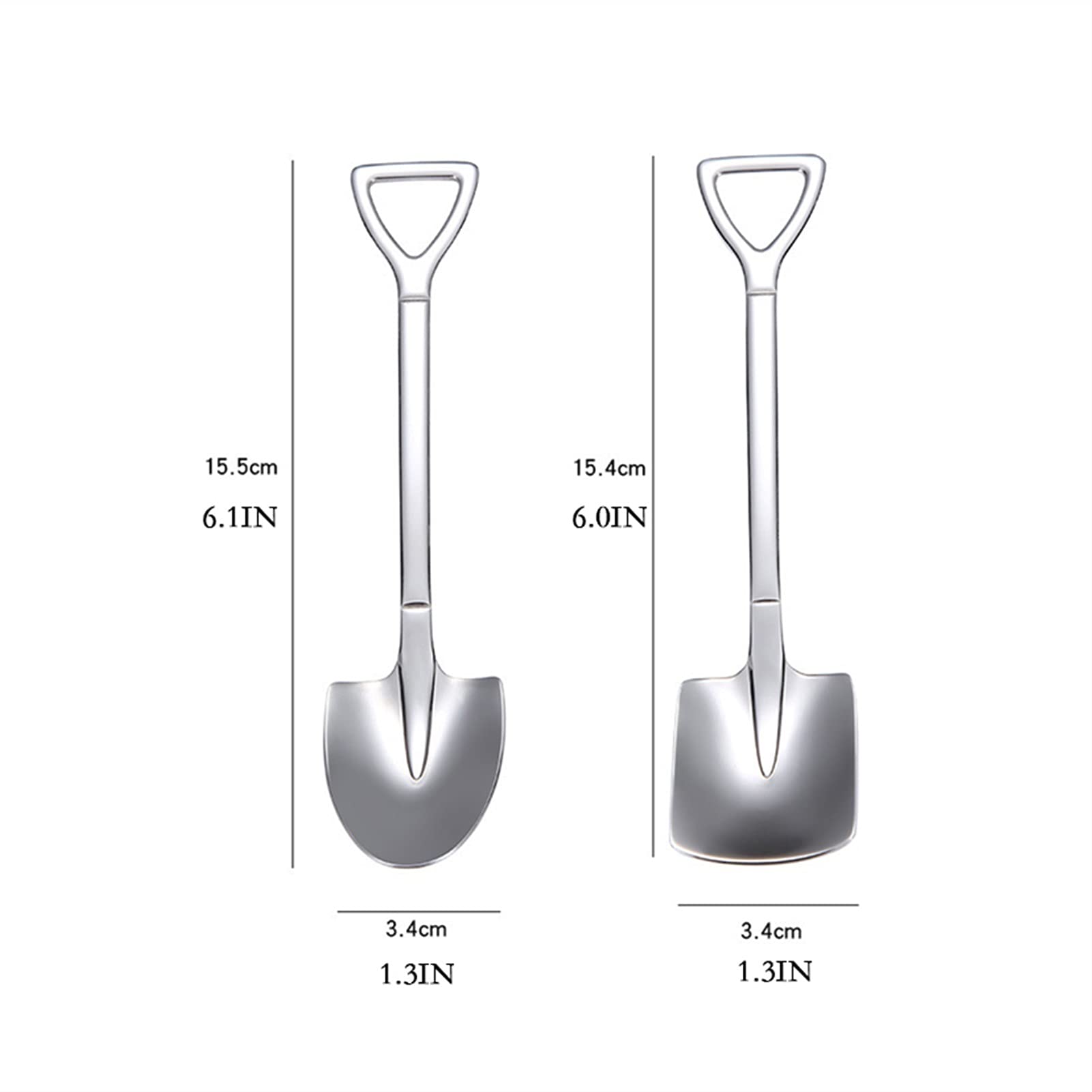 cuchara 2 Paquete de acero inoxidable Shovel Spoon Home Postre Spoon Creative Western Food Cuchara Cucharas de café, cucharas pequeñas para suministros de fiesta de postre cuchara sopera