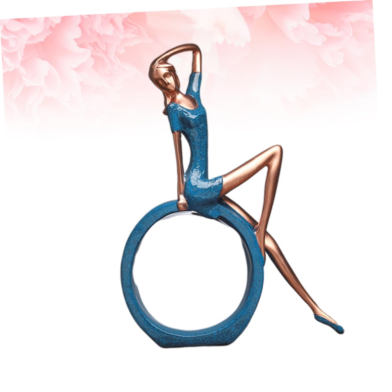 GALPADA Statuetta Ragazza Yoga Decorativa in Resina Blu per Casa | Artigianato Creativo da Tavolo, per Libreria e Scrivania, Stile Fashion Unico