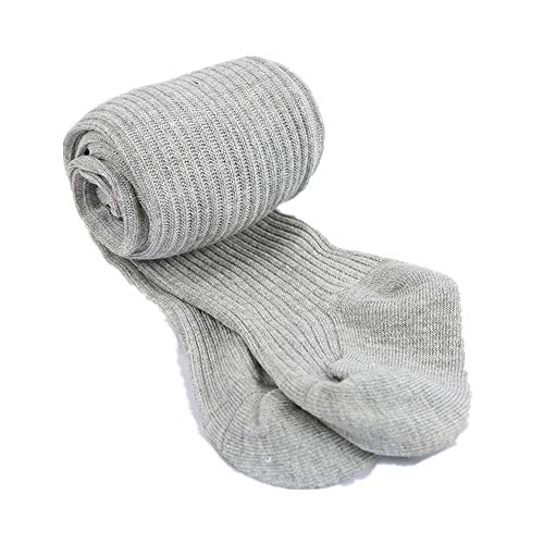 Merqwadd Baby Girls Tights, Cotton Cable Knit Leggings Stockings Basic Pantyhose for Infants Toddlers 0-4Years (Grey,0-1T)