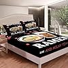 Feelyou Ramen Boba Fitted Sheet Anime Bedding Set for Kids Boys Girls Teens Noodles Bubble Tea Bed Sheets Set Girl Loves Ramen Boba Bed Cover Room Decor Bed Set Full Size #1