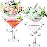 Reallnaive Giant Martini Plastic Glasses Large 48oz Acrylic Shrimp Cocktail Glasses Jumbo Christmas Martini Party Cup DIY Table Centerpieces for A Tini Bit Older Birthday Wedding Decor(4 Pcs,Clear)