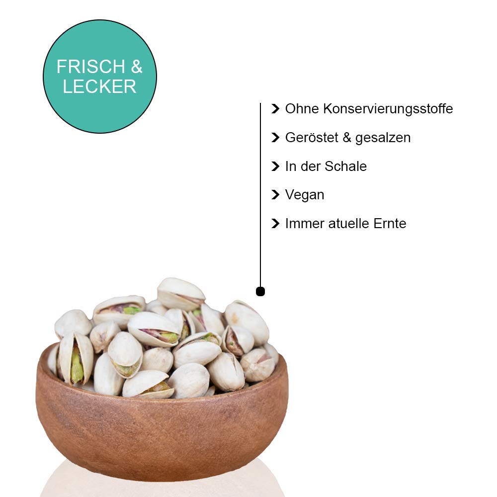 Pistazien geröstet & gesalzen ganz mit Schale ungeschält ungeschwefelt ungezuckert wiederverschließbare Verpackung 1kg - 5kg (5kg)