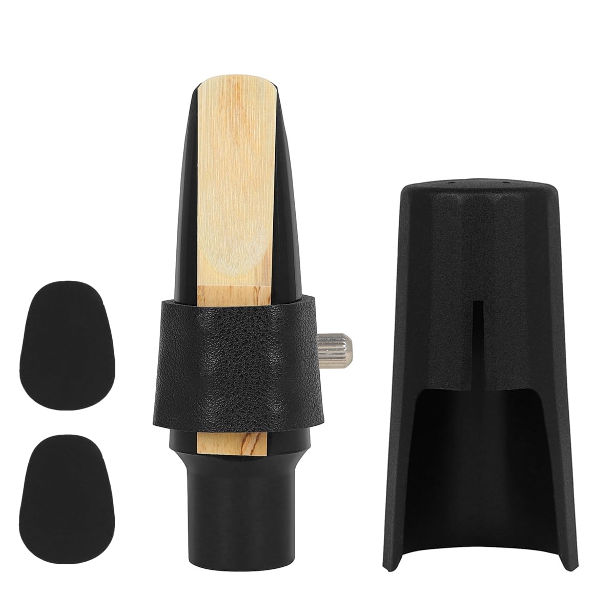 OriGlam Tenor Saxophone Mouthpiece Kit, Sax Ligature Fastener Sax Saxophone Kit with Leather Ligature Reed Cushions and Plastic Cap - Image 2