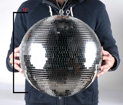 Paquete Audiosavings: (1) Motor para bola espejada American DJ MBM1RP de 1 RPM + (1) Bola espejada disco American DJ Eliminator EM16 de 16 pulgadas para pista de baile, club o bar miniatura 4
