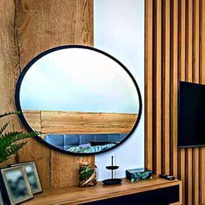 GOLD&CHROME UNIQUE DESIGN Wandspiegel van het merk, rond, met aluminium lijst | Teflon-gecoat, vochtbestendig…