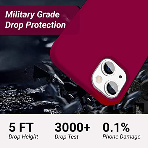 Image of LIRAMARK Liquid Silicone Soft Back Cover Case for Apple iPhone 13 Mini (5.4 Inch) (Wine)