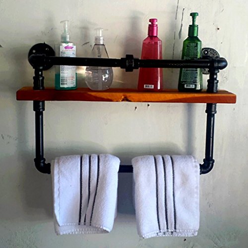 Estantes de madera maciza colgantes de pared estilo vintage MU