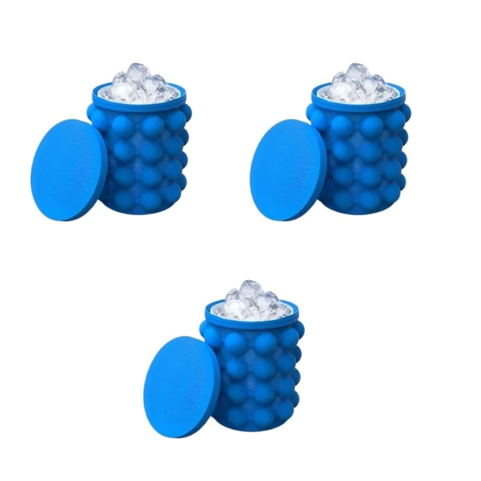 Macchina for cubetti di ghiaccio con secchiello in silicone 2 in 1. Congelamento facile(3pcs)