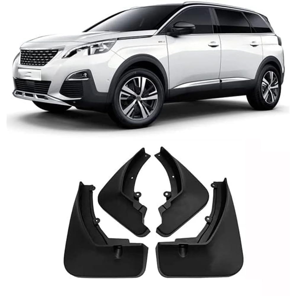 RJQXZXGQ Car Mud Flaps, for Peugeot 5008 2017-2019 Front & Rear Car Mud Flaps, Splashproof Tough Auto Splash Guards Fenders