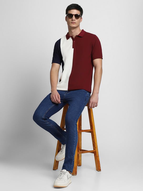 Image of Dennis Lingo Men's Cotton Polo Neck Tshirt, Regular Fit Half Sleeve