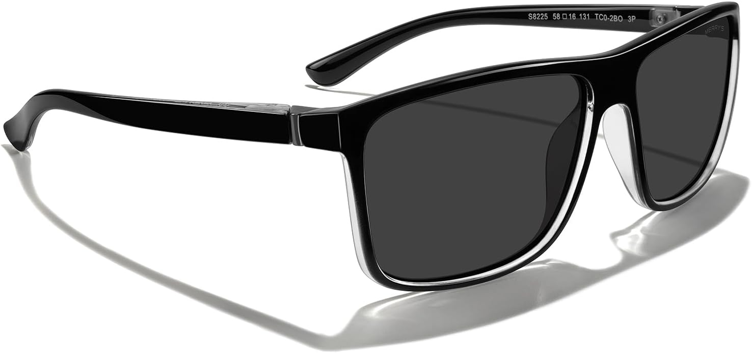 MERRY'S Rectangular Polarized Sports Sunglasses for Men Women Cycling Driving Fishing UV400 Protection S8225 - Image 5
